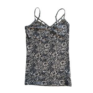 Aeropostale Women's Size S V-Neck Cami 94% Cotton Y2K 00's Beach Floral Tropical